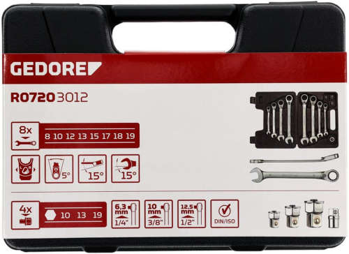 GEDORE Reversible Ratchet Spanner Set - R07203012