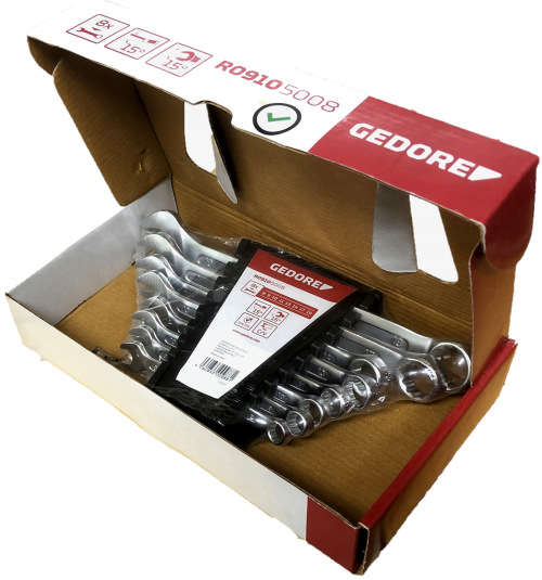 Gedore Red Combination Spanner Set 8 Piece 8-19mm R09105008