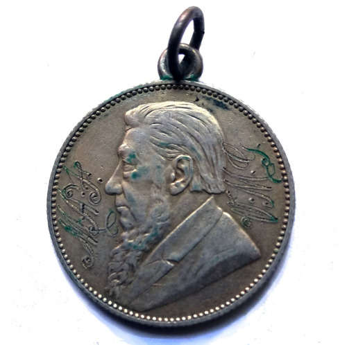 1897 ZAR Silver Shilling Pendant - Anglo Boer War Trench Art