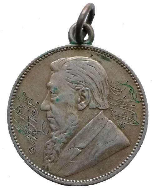 1897 ZAR Silver Shilling Pendant - Anglo Boer War Trench Art