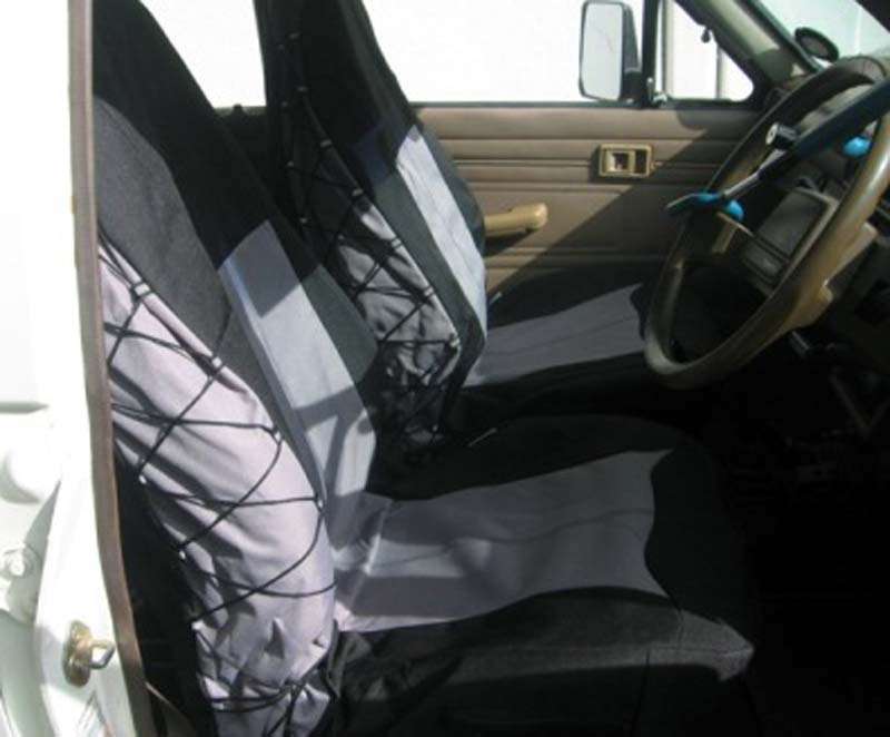 Canvas Seat Covers for Double Cab Bakkies - Grey/Black