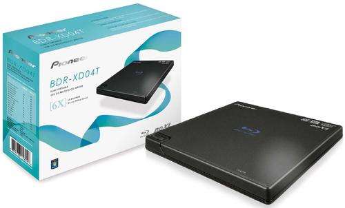 Pioneer BDR-XD04T 6x Slim USB 2.0 External Blu-Ray Writer