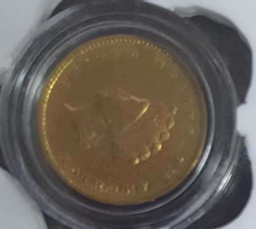 1855 USA Dollar Gold Graded F Details