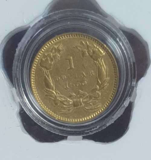 1855 USA Dollar Gold Graded F Details