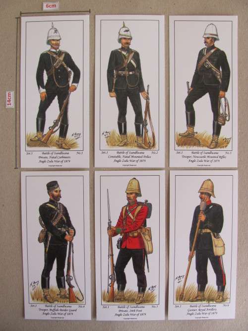 SMALL Andy May Uniform Cards of the Anglo Zulu War 1879- Set 1of 7 Battle of Isandlwana