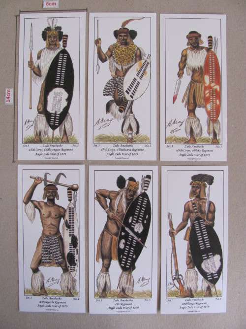 SMALL Andy May Uniform Cards of the Anglo Zulu War 1879- Set 3 of 7 More Zulu Amabutho