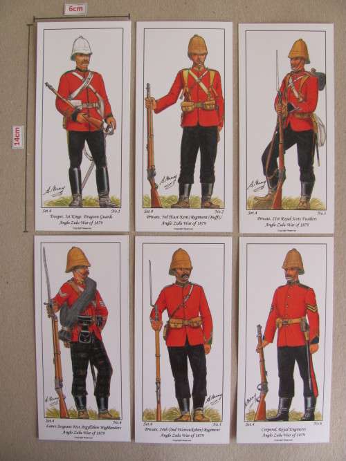 SMALL Andy May Uniform Cards of the Anglo Zulu War 1879- Set 4 of 7 British Various