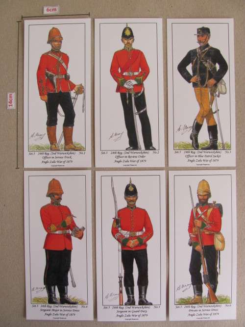 SMALL Andy May Uniform Cards of the Anglo Zulu War 1879- Set 5 of 7 24th Regiment
