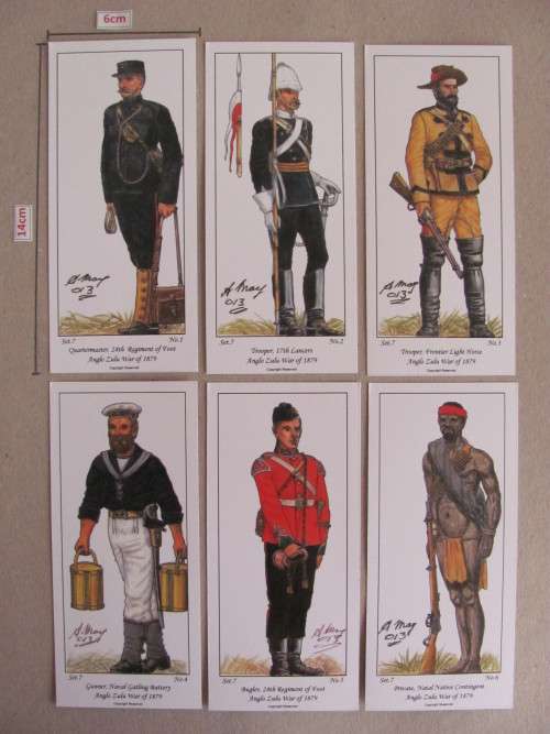 SMALL Andy May Uniform Cards of the Anglo Zulu War 1879- Set 7 of 7 British Various