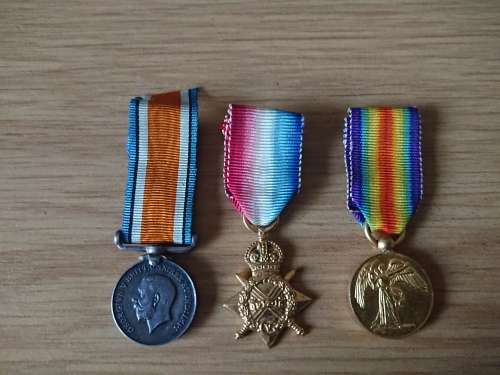 3 MINIATURE WW1 Medals