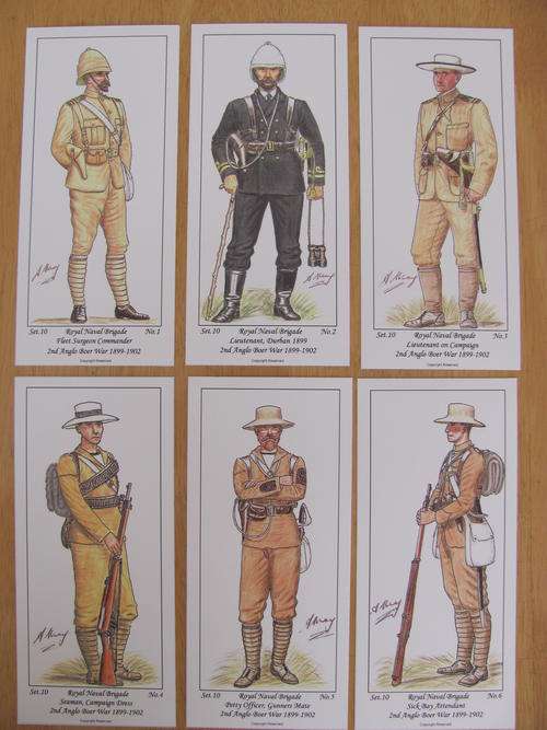 2nd Anglo Boer War Uniform Cards by Andy May - Set 10 Royal Naval Brigade (6 cards in the set)