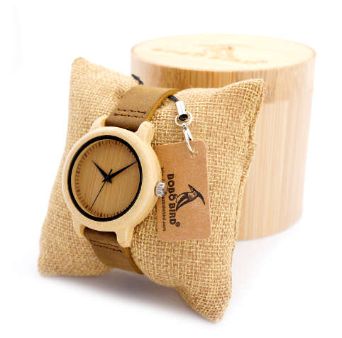 BEAUTIFUL Bamboo Leather Watch