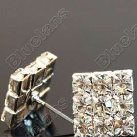 DIAMANTE ELEGANT SQUARE EARRINGS