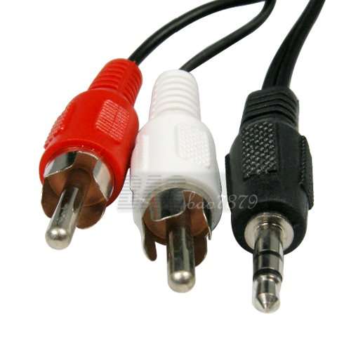 3.5mm Plug Jack to 2 RCA Male Stereo Audio Cable  (IN STOCK)