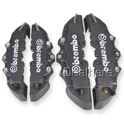 Universal Aftermarket Brembo Caliper Covers 4Pcs (SILVER CARBON FIBER LOOK)