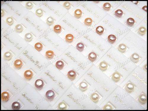 NATURAL FRESHWATER PEARL EARRINGS (WHOLESALE 20 PAIRS)
