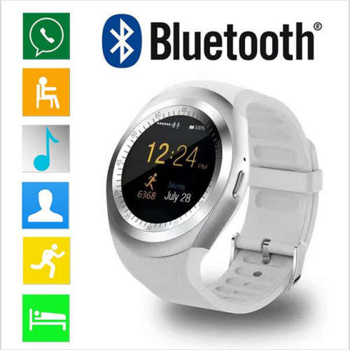 Y1 Smart Bluetooth3.0 Watch Phone Band SIM Card Touch Screen Sport Bracelet - White
