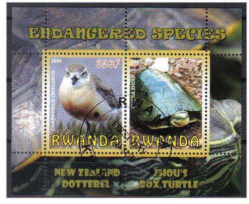 CINDERELLA SHEET - ENDANGERED SPECIES, CTO MS, Rwanda 2009