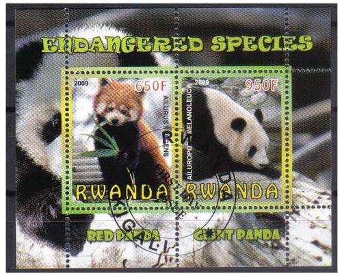 CINDERELLA SHEET - ENDANGERED SPECIES, CTO MS, Rwanda 2009
