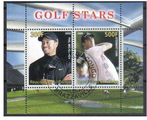 CINDERELLA SHEET - GOLF STARS, CTO MS, CONGO 2008. Wrong names