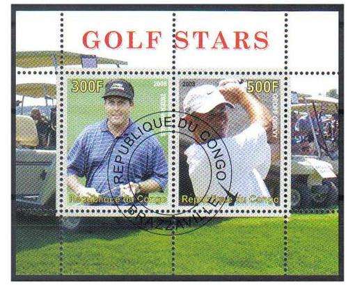 CINDERELLA SHEET - GOLF STARS, CTO MS, CONGO 2008. Wrong names