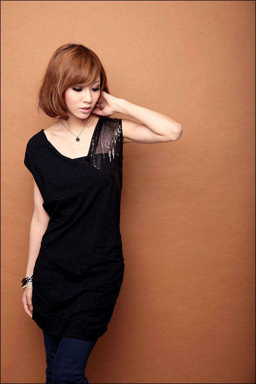 Shiny Shoulder Cotton Blouse