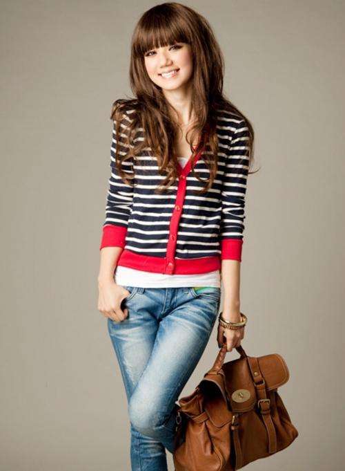 cute Striped jersey-size small