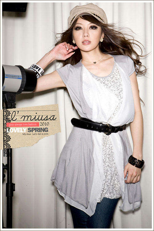 ladies three piece trendy chiffon and cotton top size small to medium