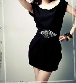 Black dress with studded belt size small