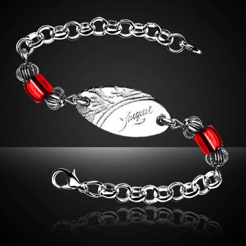 Stainless Steel Beaded Chain Bracelet with Free Engraving