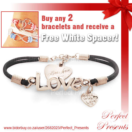 Black Love Bracelet with Free Engraving