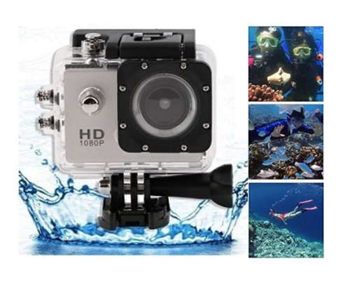 HD Action Sport DVR & Camera - Waterproof, LCD Screen, Helmet Mount, Waterproof Casing, White/black