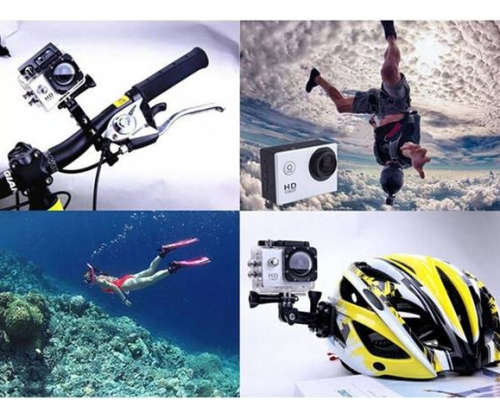 HD Action Sport DVR & Camera - Waterproof, LCD Screen, Helmet Mount, Waterproof Casing, White/black