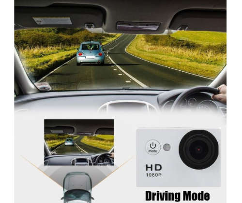 HD Action Sport DVR & Camera - Waterproof, LCD Screen, Helmet Mount, Waterproof Casing, White/black