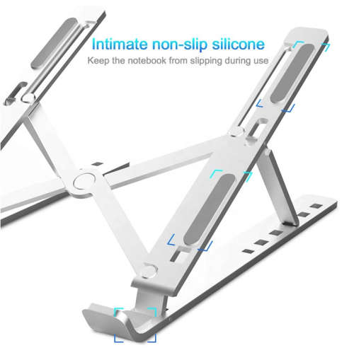 Laptop Stand - Portable Foldable & Adjustable Aluminium with non-slip padding