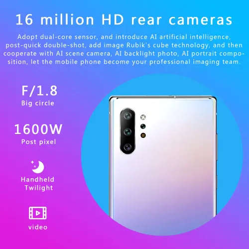 6.5 inch Note 10+ Android 9.0 6GB RAM 128GB ROM Dual Sim (Black) IN STOCK