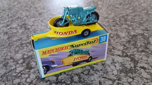Matchbox Lesney Superfast No.38 Honda Motorcycle with Trailer - Boxed