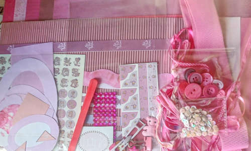Scrapbook and Craft Pack Colour Pink