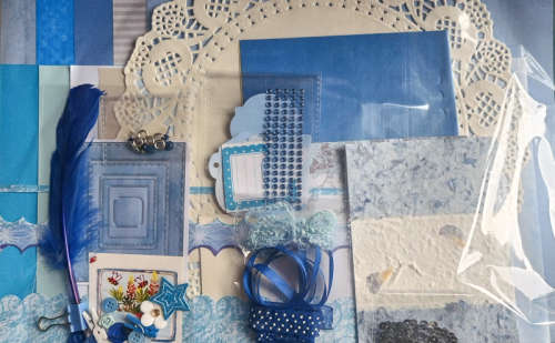Scrapbook and Craft Pack Colour Blue and Beige