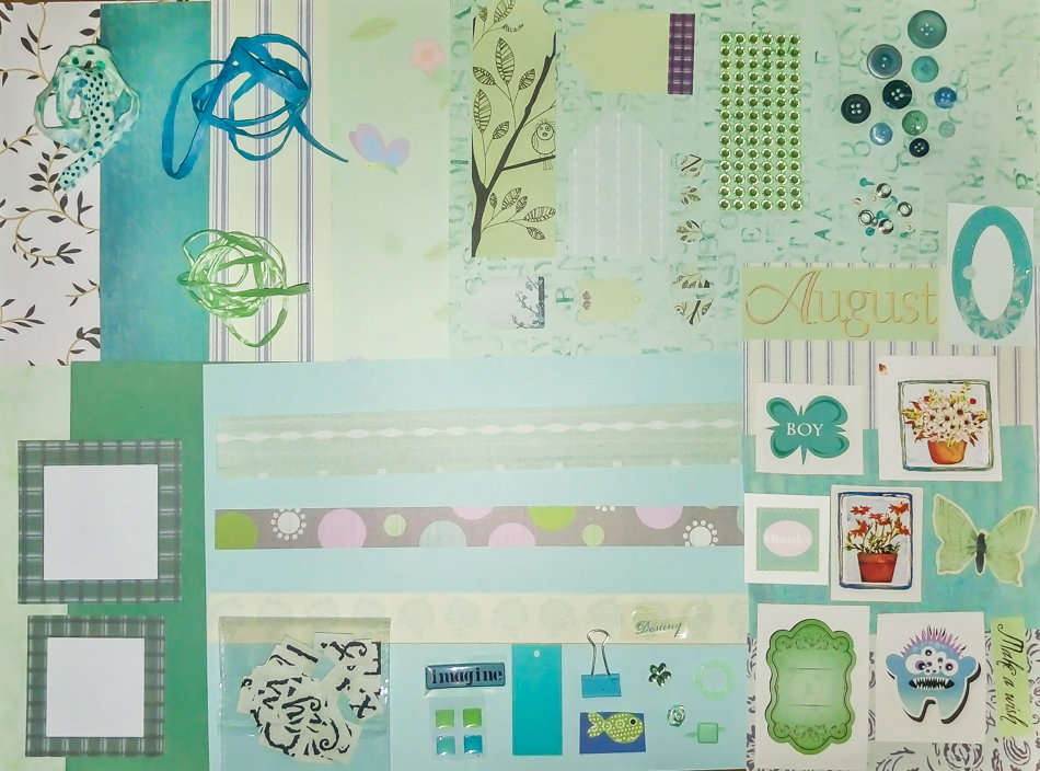 Scrapbook and Paper Craft Pack Colour Kit - Turquoise and Teal