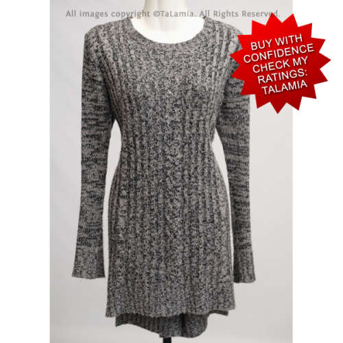 Womens grey long sleeve knit dress