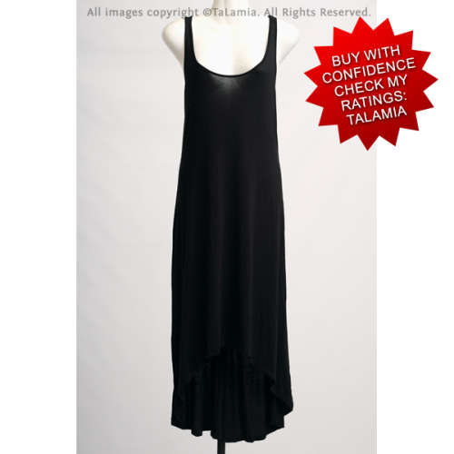 Black cotton long sleeveless dress
