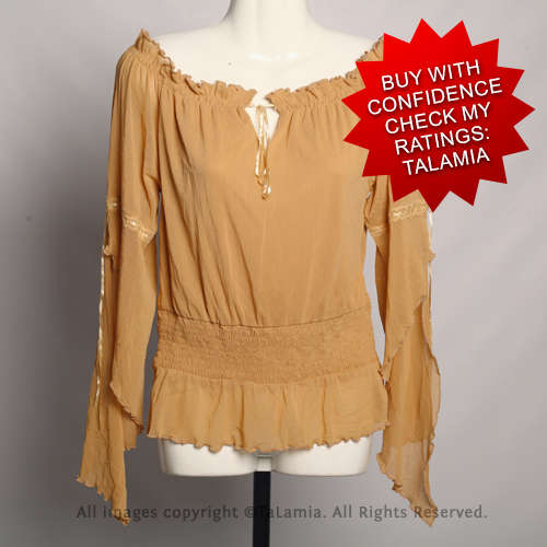 Tan brown off the shoulder soft and stretchy ladies boho top