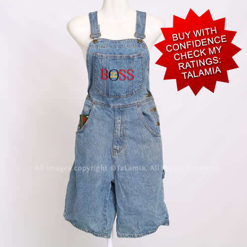 BOSS unisex blue denim dungarees