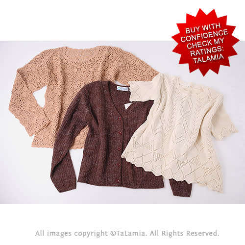 Ladies autumn jerseys - Crochet Knit and Wool (3 pieces)