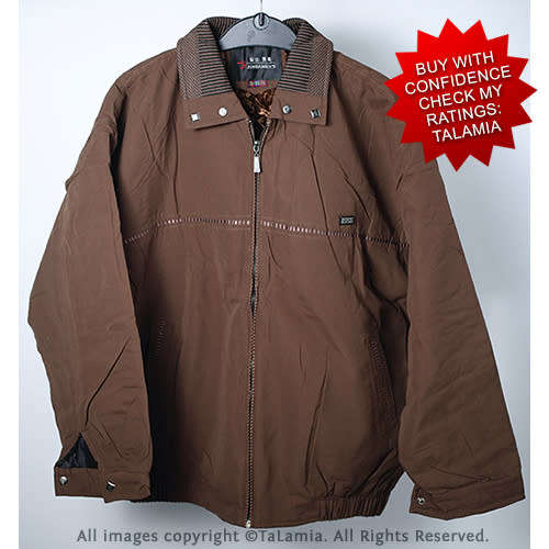 Mens dark brown suede feel lightly padded jacket