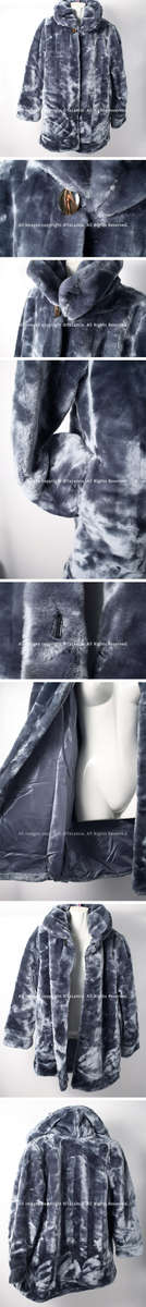 Ladies LUXURIOUS and soft silver grey faux fur coat
