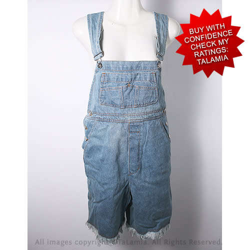 Womens Authentic Athletics blue denim dungarees