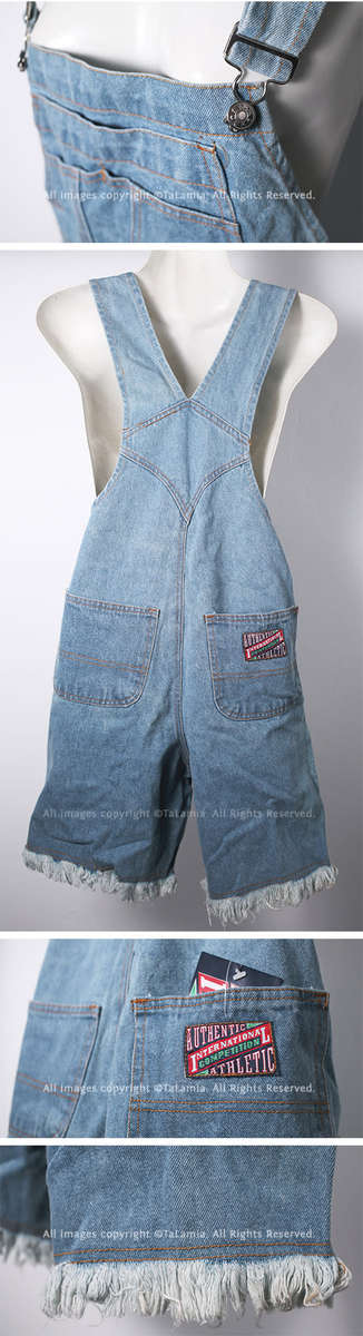 Womens Authentic Athletics blue denim dungarees
