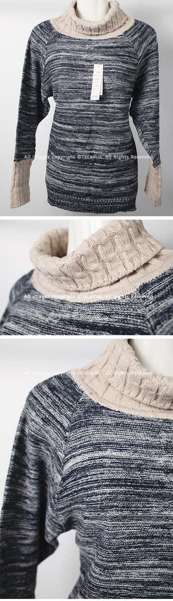 Womens beautiful chunky cable knit beige and monochromatic boat neck jersey